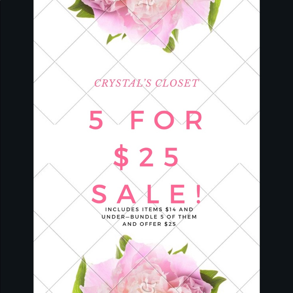 5 Items For $25!!!